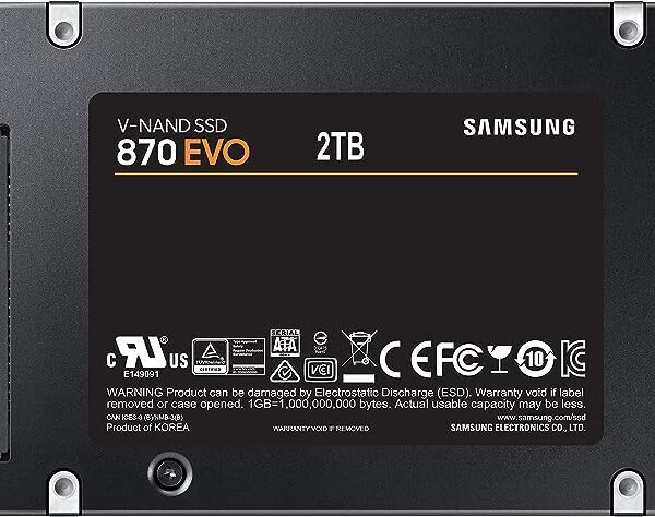 اس اس دی اینترنال سامسونگ ظرفیت 2 ترابایت مدل EVO 870