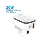 شارژ دیواری فست شارژ الدینو LDNIO A2425C توان 20 وات همراه کابل - Image 2