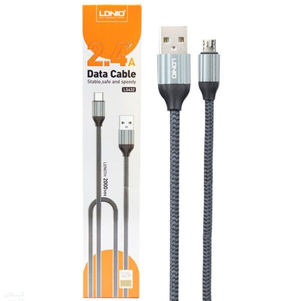 کابل شارژ و انتقال دیتا 2 متری microUSB الدینیو (LDNIO) مدل LS432