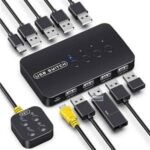 سوئیچ سلکتر 4پورت دستی مدل USB IF-U404 با قابلیت اتصال 4 کامپیوتر