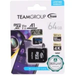 رم میکرو 64 گیگ تیم گروپ TeamGroup A1 V30 U3 C10 64GB 100MB/s + خشاب