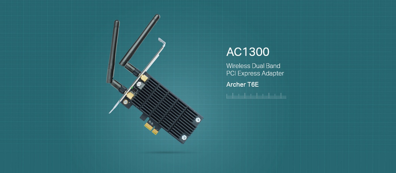 کارت شبکه بیسیم و دوباند AC1300 تی پی لینک مدل Archer T6E